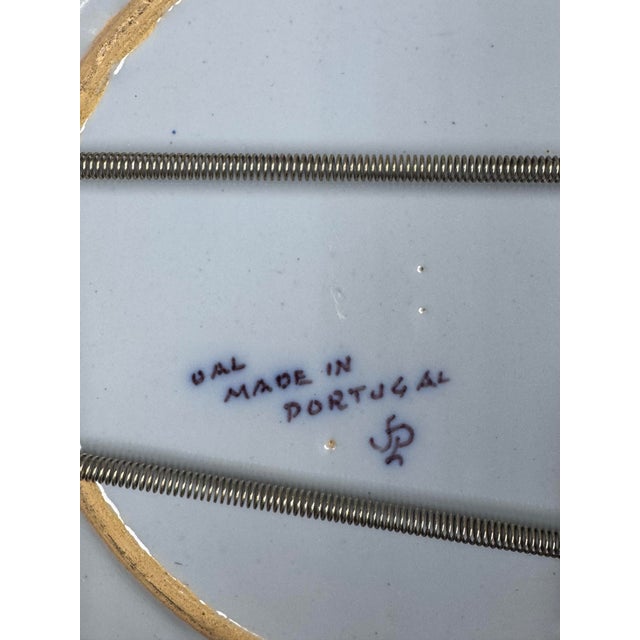 Traditional Portuguese Hand Painted Ceramic Wall Plate For Sale - Image 3 of 12