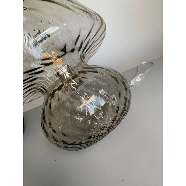 Smoked Fume Murano Style Glass Table Lamp with Diamond Processing Ballotton Lamp from Simoeng For Sale - Image 4 of 8