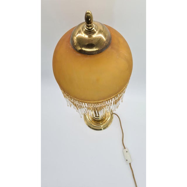 Table Lamp in Amber Glass and Brass, 1970s For Sale - Image 12 of 14