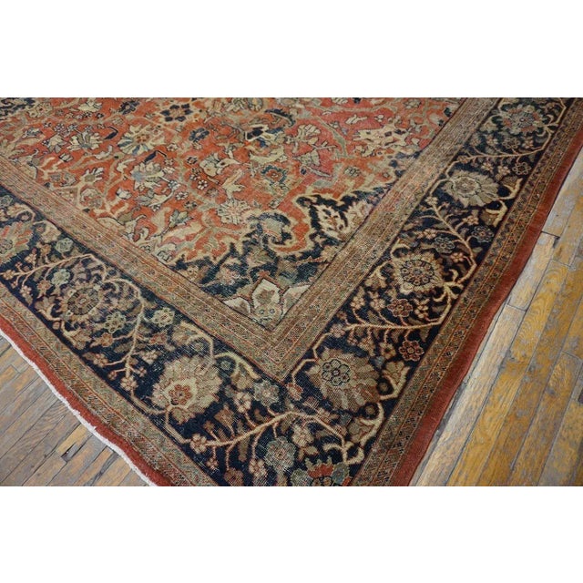 Tribal Great Red Rust Color With Medallion Floral Patters Desing Century Persian Sultanabad Rug For Sale - Image 3 of 12