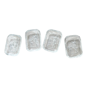 1930s Czech Intaglio Salt Dip Cupid & Venus Salt Cellars or Butter Pats- Set of 4