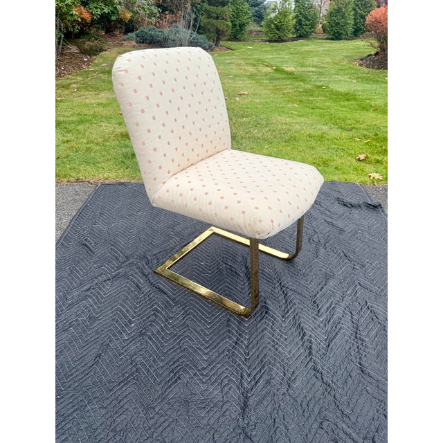 Super chic classic Milo Baughman for Thayer Coggin cantilever accent chair. Featuring sleek, minimalist silhouette...