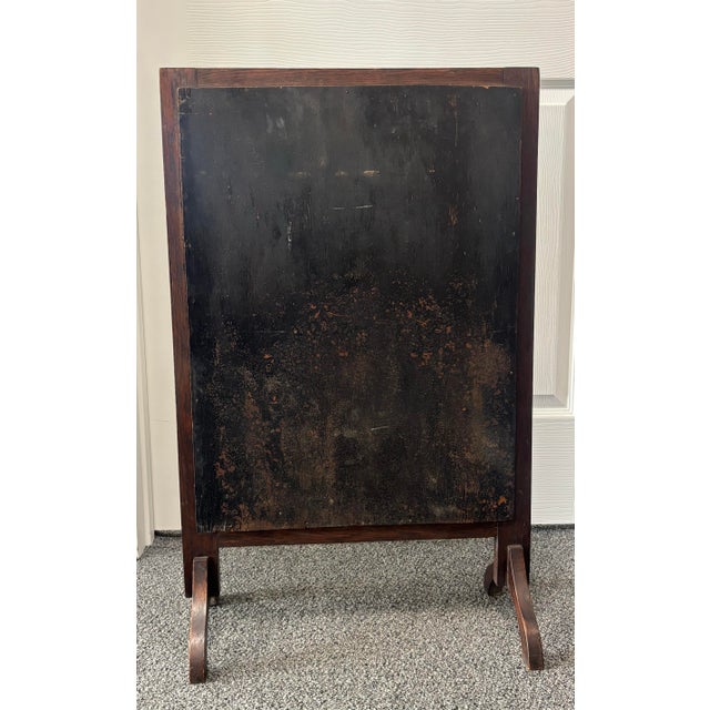 Early 20th Century Vintage English Wood and Brass Repousse Fire Screen With Maritime Motif For Sale - Image 5 of 7