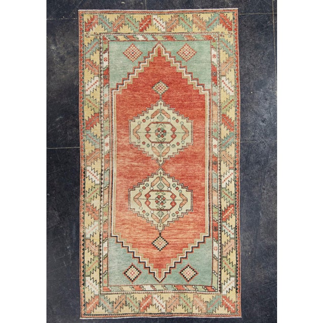 Terra Cotta Turkish Vintage Rug 3'9" x 7'1" #21128 For Sale - Image 8 of 8
