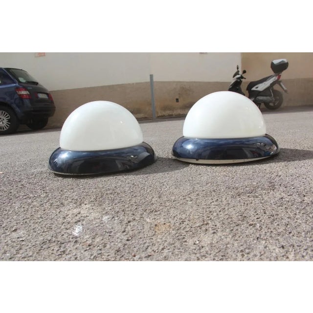 Large Lacquered Metal Sconces, 1960s, Set of 2 For Sale - Image 3 of 15