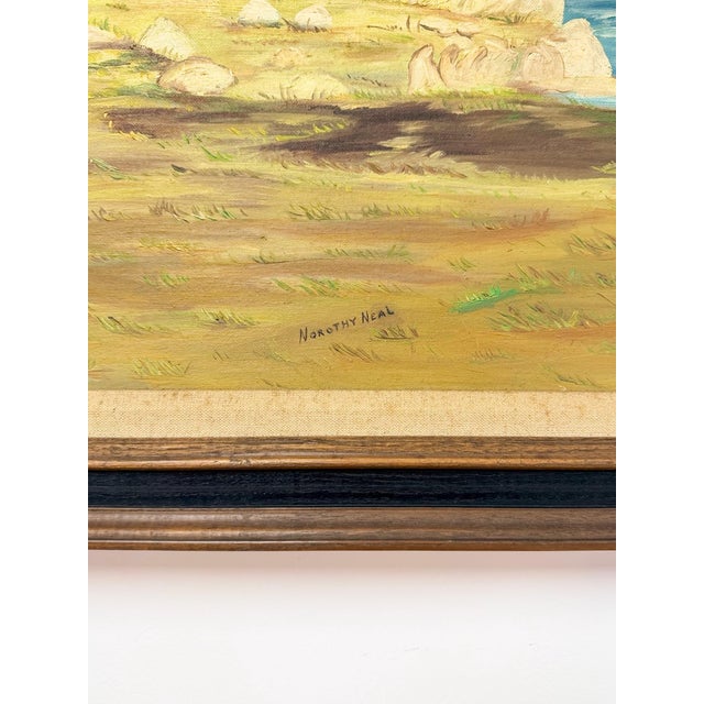 Vintage Oil Painting Coastal Landscape Gnarled Tree Seascape Signed Framed For Sale - Image 9 of 9