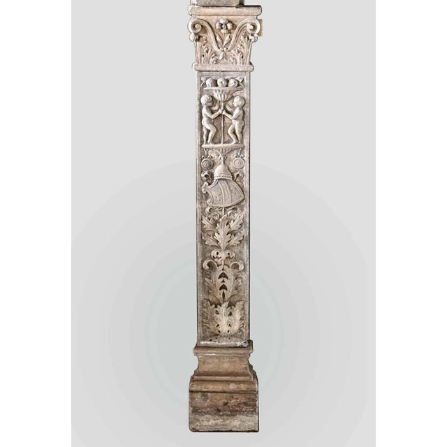 Antique Italian Renaissance Style Marble Mantel For Sale In New York - Image 6 of 13