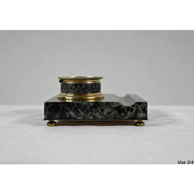 Inkwell with the Virgin in Bronze and Marble, Late 19th Century For Sale - Image 11 of 16