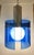 Metal Veca of Italy 1970s Chrome & Blue Glass Panel Pendant or Ceiling Mount Light For Sale - Image 7 of 11