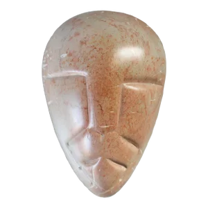 Vintage Hand Carved Soapstone Lidded Trinket Box Mask