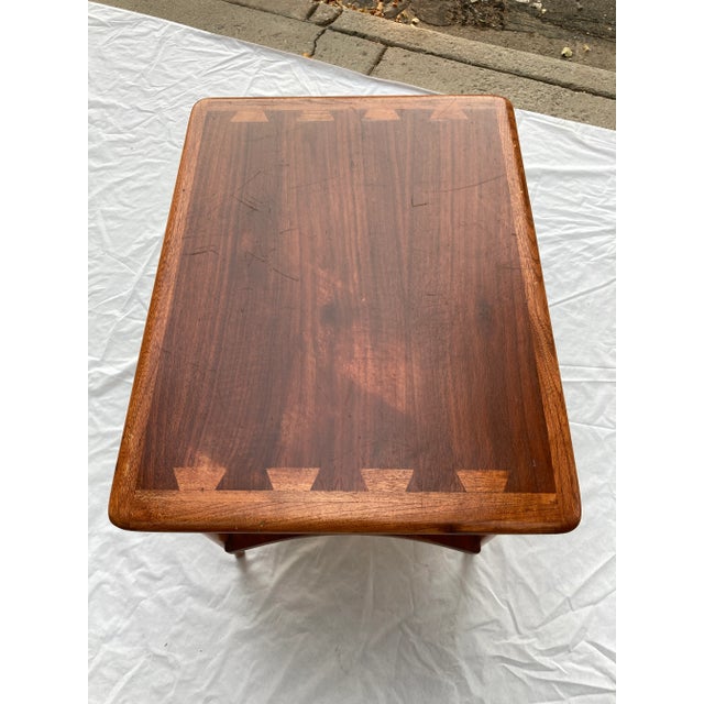 Chestnut Modern Lane Acclaim End Table Design by Andre Bus For Sale - Image 8 of 13