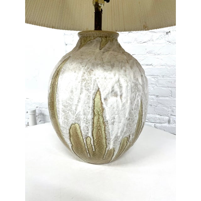 Mid-Century Modern 70s Era Drip Glaze Table Lamp For Sale - Image 3 of 7