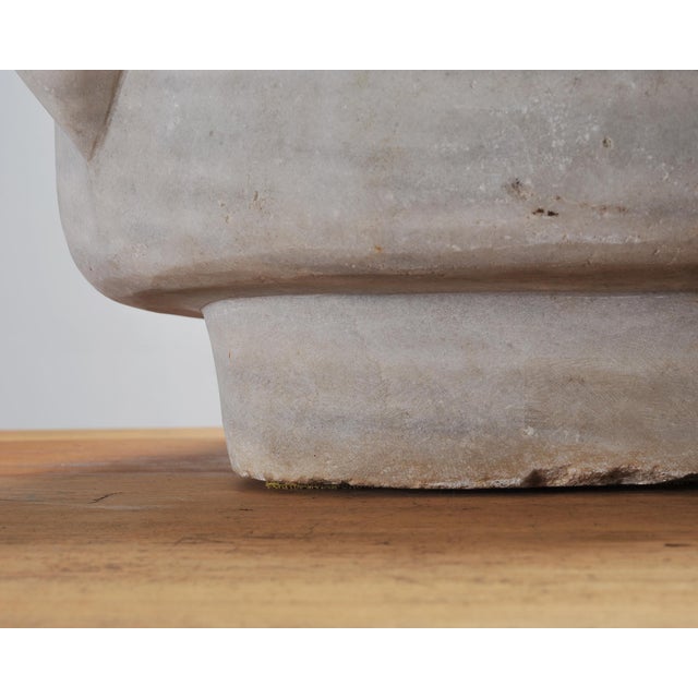 Large 19th Century European Carved Carrara Marble Mortar Basin For Sale - Image 14 of 18