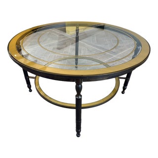 Parisian Round Brass Coffee Table, 1960 For Sale