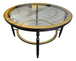 Parisian Round Brass Coffee Table, 1960