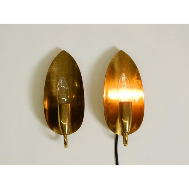 Metal Mid-Century Modern Cone Brass Wall Lamps, 1950s, Set of 2 For Sale - Image 7 of 15