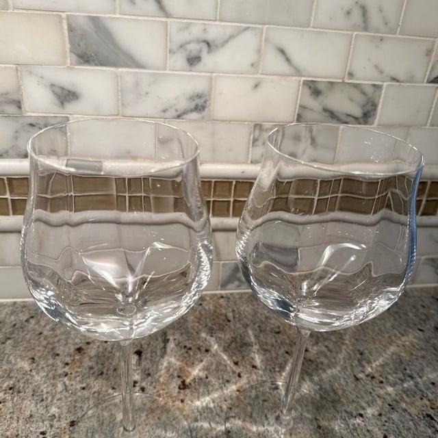 Saint-Louis Twist 1586 Mature Wine Glasses in clear crystal. Set of 2. Used, excellent condition — no chips or cloudiness....