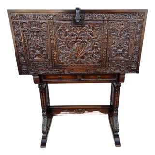 A Very Fine Antique Renaissance Revival Carved Dry Bar Cabinet, by Berkey & Gay For Sale