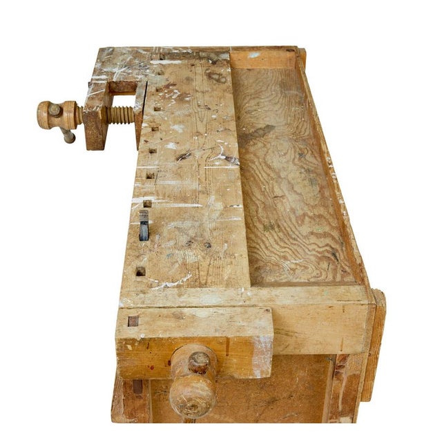 Antique Pine Workbench, 1900 For Sale - Image 4 of 11