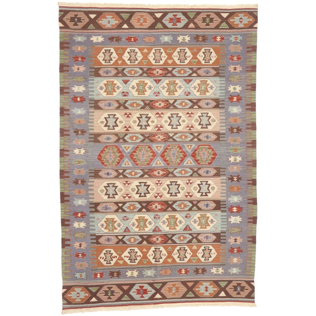 Vintage Persian Shiraz Kilim Rug - 05'08 X 08'06 For Sale - Image 9 of 9