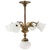 Art Nouveau Brass and Satin Glass Four-Flame Chandelier For Sale - Image 9 of 9
