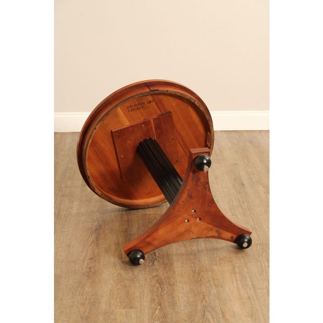 Ethan Allen Medallion Collection Round Cherry Pedestal Side Table For Sale - Image 16 of 18