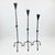 Metal Hand Forged Iron Candelabra Set of 3 (90-110cm) Antique Copper Finish Knotted Stem with Conic Cup For Sale - Image 7 of 7