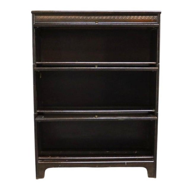 1920s Grand Rapids Mission Arts & Crafts Mahogany 3 Stack Barrister Bookcase C1920 For Sale - Image 5 of 10