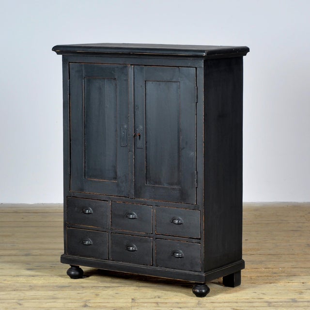 Pine Cabinet with Six Drawers, 1920 For Sale - Image 12 of 12