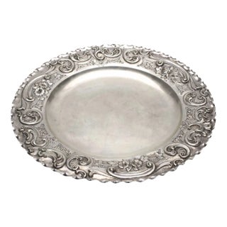 Vintage Pure Silver Serving Platter For Sale