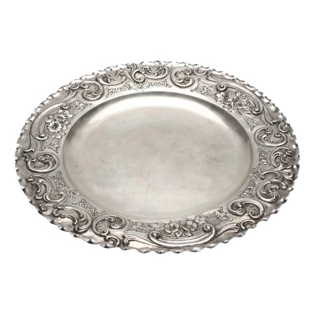 Vintage Pure Silver Serving Platter For Sale