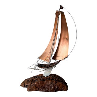 70's Lloyd Le Blanc Sail Boat Sculpture For Sale