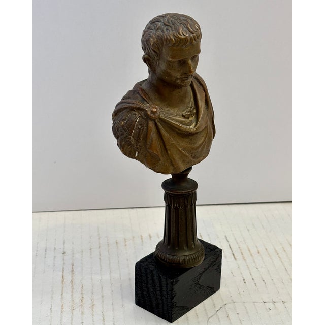 Grand Tour Antique Bronze Bust of the Roman Emperor Tiberius For Sale - Image 3 of 11