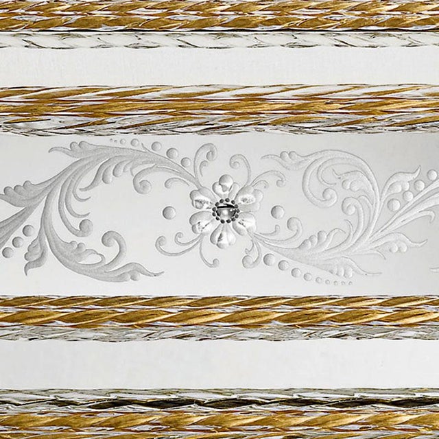 2020s Hand-Engraved Venetian Mirror With Amber Murano Glass For Sale - Image 5 of 5