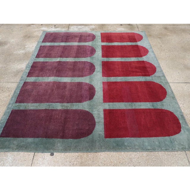 Rustic Galerie Shabab Collection Mid-20th Century Turkish Anatolian Deco Style Carpet For Sale - Image 3 of 8