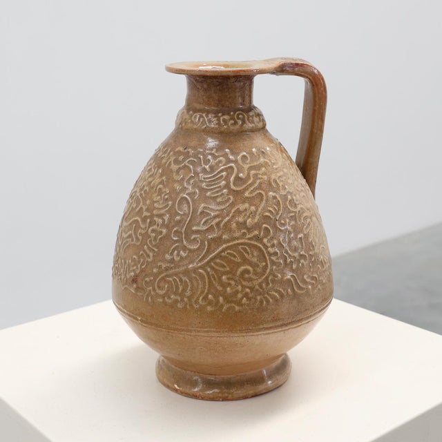 Salt-Glazed Stoneware Jug with Relief Decoration from Perignem, Belgium, 1960s For Sale - Image 12 of 12