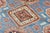 Textile Fine Kazak Rug 5’2” X 6’2” Blue Wool Tribal Hand-Knotted Oriental Carpet For Sale - Image 7 of 12