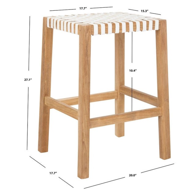 Transitional Capri Counter Stool - Natural/White For Sale - Image 3 of 7