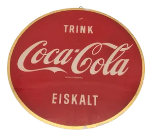 Advertising Sign Trink Coca Cola - Eiskalt, 1959