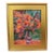 Impressionist Abstract Orange Floral Bouquet Painting Including the Antiqued Gold Wood Frame For Sale