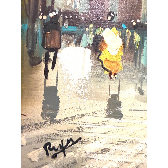 Street of Paris Impressionist Painting Signed Oil on Canvas Original Frame For Sale In Los Angeles - Image 6 of 9