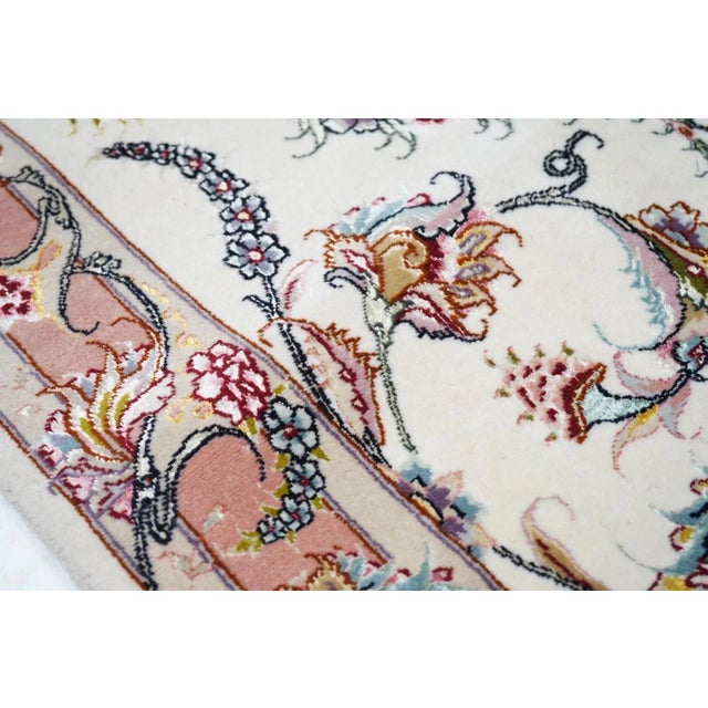 Extremely Fine Persian Tabriz Woven by the Artist Master Weaver, Wool & Silk Runner 2'9'' X 7'8'' For Sale In New York - Image 6 of 10