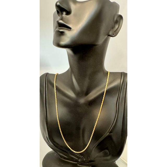 Modern 18 Karat Yellow Gold 6.2 Gm, Bubble Chain, 1.9 Mm Necklace, 23 " Long For Sale - Image 3 of 8