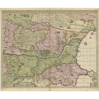 Antique Map of Ukraine, Bulgaria, Romania, Servia and Surroundings by N. Visscher For Sale