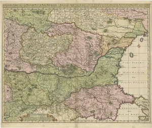 Antique Map of Ukraine, Bulgaria, Romania, Servia and Surroundings by N. Visscher