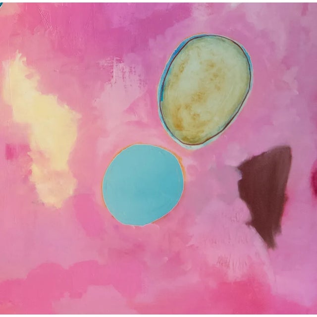 2020s Play #10 Pink Abstract Oil Painting For Sale - Image 5 of 6