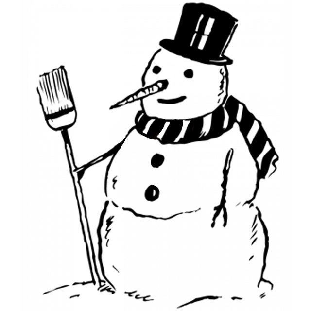 Shabby Chic Snowman With Broom Linen Pillow For Sale - Image 3 of 3