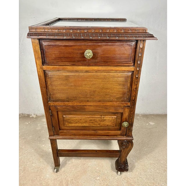 Brown Victorian Carved Oak Serving Cabinet, 1920s For Sale - Image 8 of 14