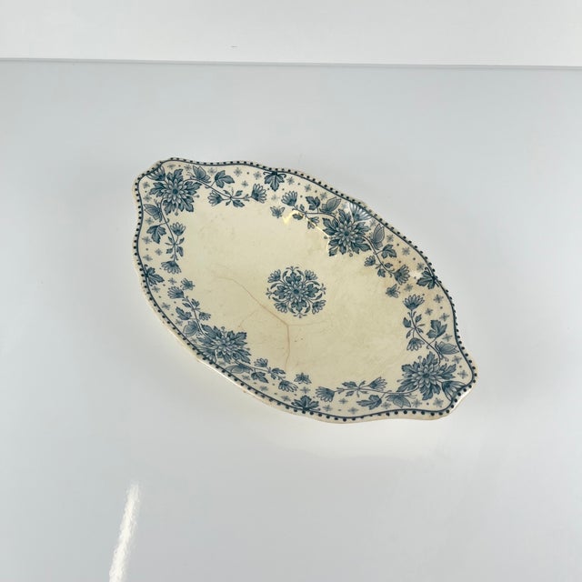Blue Estrées Plate from U&C Sarreguemines, 1900 For Sale - Image 11 of 11