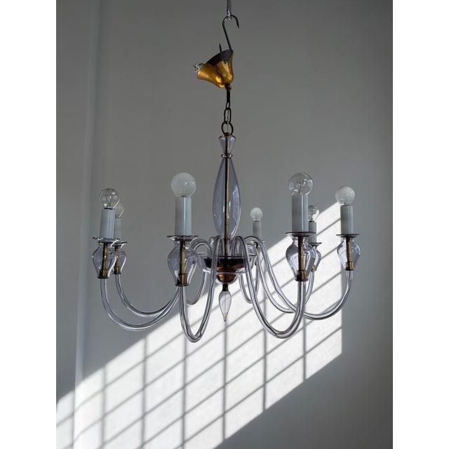 8-Arm Chandelier attributed to Flavio Poli for Seguso, 1960s, in Very Good conditions. Designed 1960 to 1969 This piece is...